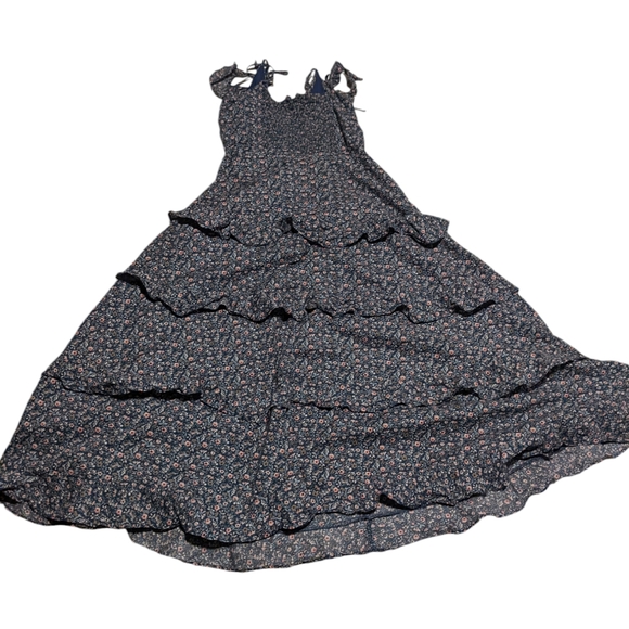 Floral Dress Tiered Midi Cotton Ruffle - Picture 4 of 5